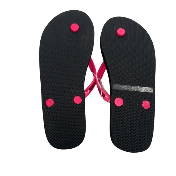NWT Justice Pink Sequin T-Strap Flip Flops Size Medium (4/5) Girl’s - Picture 8 of 8